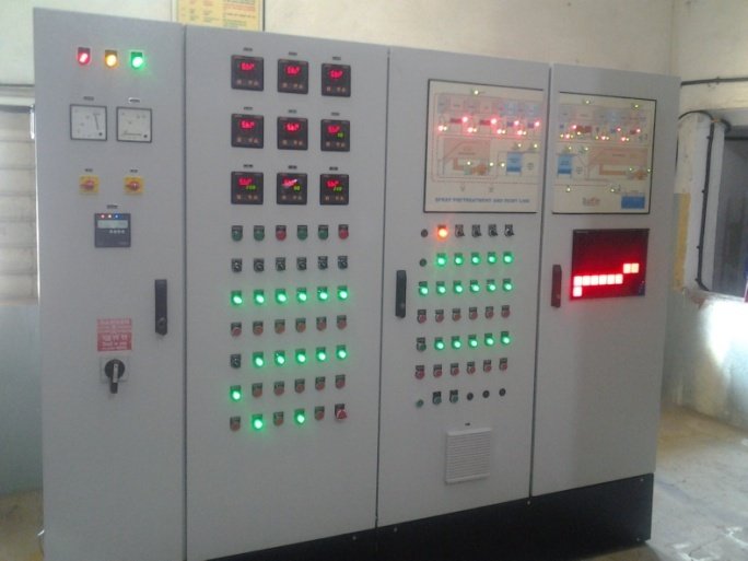 Control panel with indicator lamps