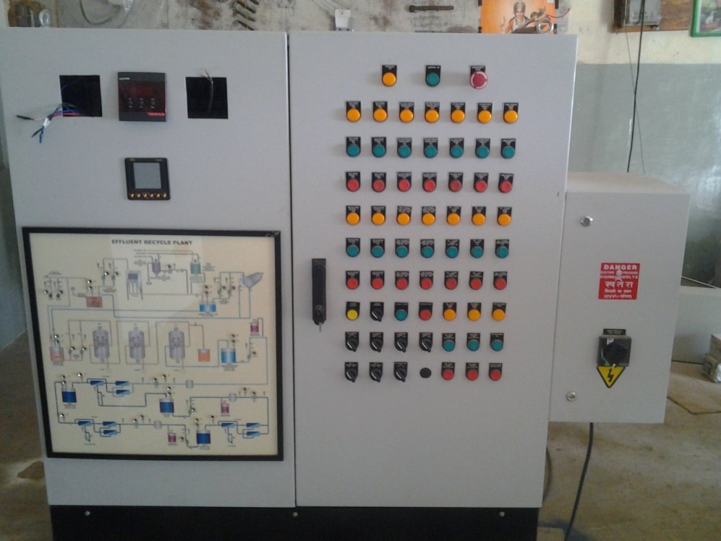 Open control panel showing internal wiring