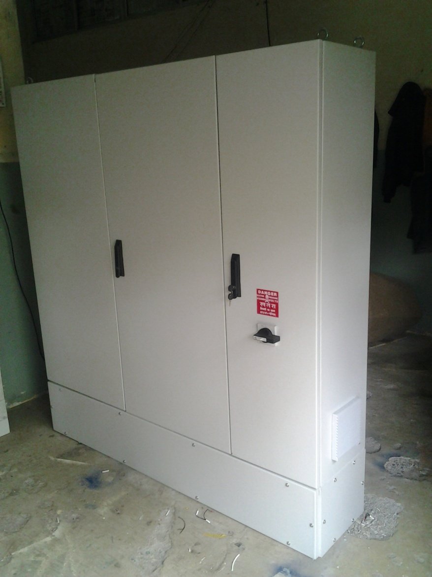 Control panel with rows of toggle switches